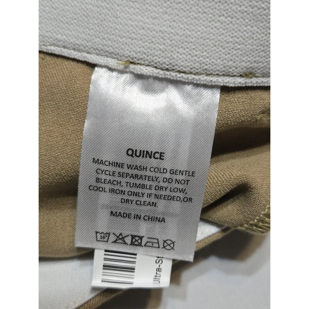 Quince Ultra-Stretch 24/7 Smart Chino Pants Khaki Tan 36x32 NWT Preppy Quiet Lux